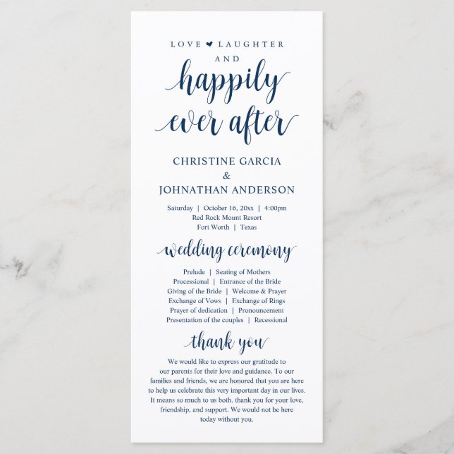 Programa Amor riso Feliz para sempre, cerimônia de casament (Frente)