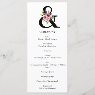 Programa Ampersand Floral Moderno Pêssego Rosa de ameixa e