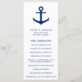 Programa Âncora Náutica Azul Marinho Casamento Elegante