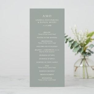 Programa Andrea Sage Green Elegant Wedding