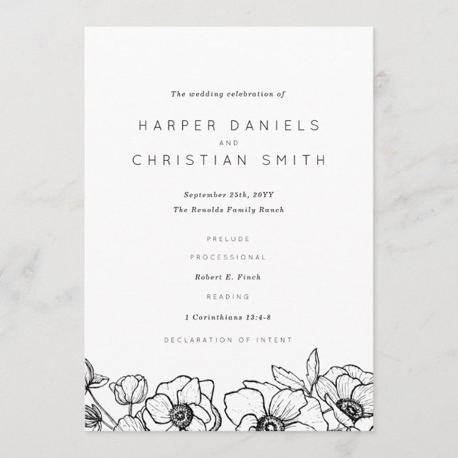 Programa Anemone Buquê Wedding (Frente)