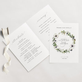 Programa Anemones Floral Wreath Winter Folding Wedding