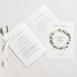 Programa Anemones Floral Wreath Winter Folding Wedding