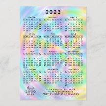 Ano do Cheio do Calendário 2023 - Faux Holographic