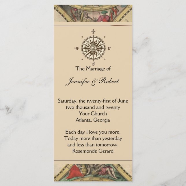 Programa Antiquado de Casamento de Mapa do Velho M (Frente)