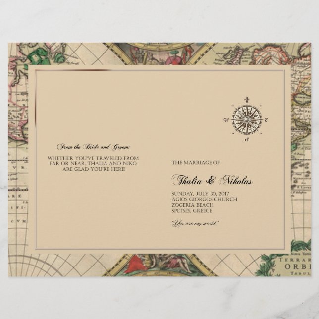Programa Antiquado de Casamento de Mapa do Velho M (Frente)