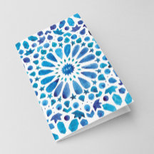 Aquarela Azul Azulejo Mediterrâneo Casamento Dobra