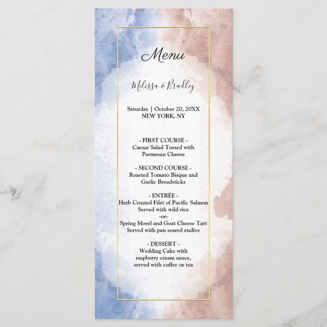 Programa Aquarela delicada alude ao cardápio de casamento d (Frente)