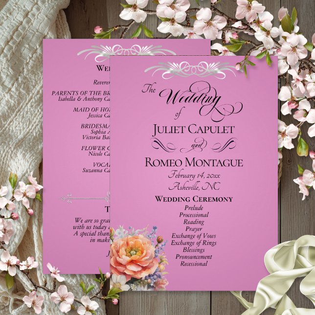 Programa Aquarela Flores Silvestres - Casamento Rosa Pink (Criador carregado)
