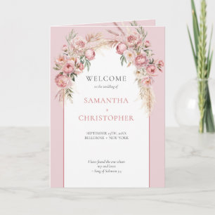 Programa Arco boho blush peônias grama pampas dobra program