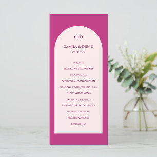 Programa Arco Moderno Rosa Quente Elegante Casamento