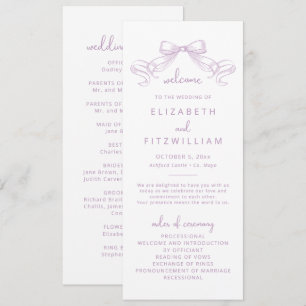 Programa Arco Romântico esboçado Lilac Wedding