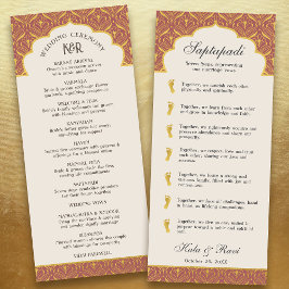 Programa Art Deco Floral Lotus Indian & Hindu Wedes