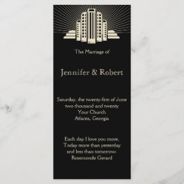Programa Art Deco Tower Ray Weding Program