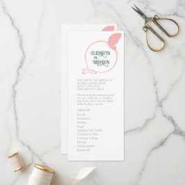 Programa Art Nouveau Vintage Borboleta Dusty Pink Casamento