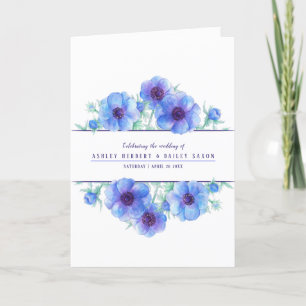Programa Arte aquosa de flores azuis casadas