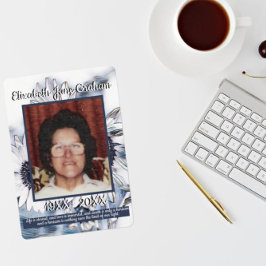 Programa Arte de girassol branca e azul | Foto | Funerais