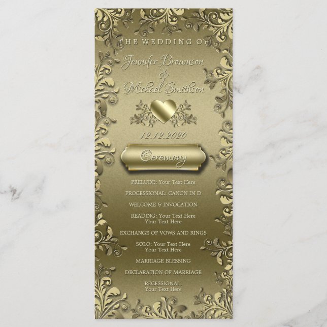 Programa Arte Dourada barroca barroca elegante e floral (Frente)