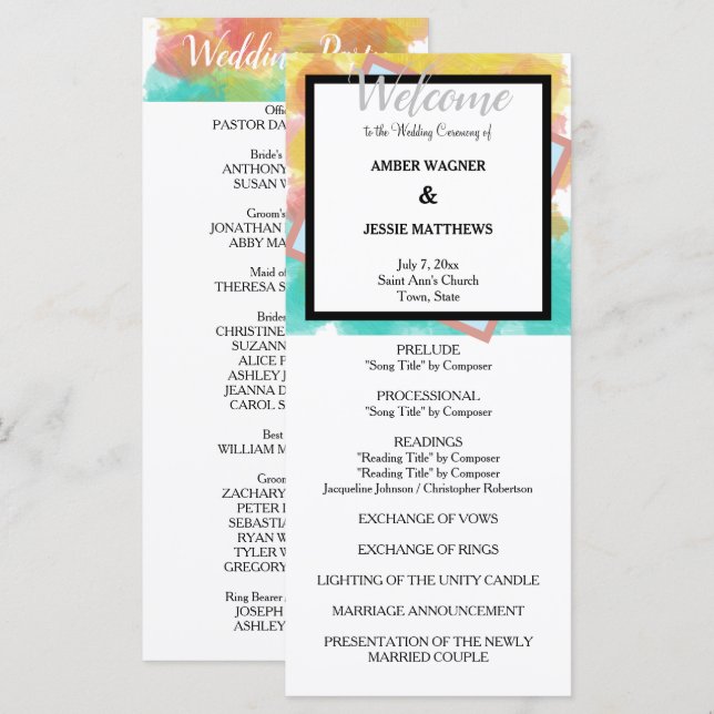 Programa Artsy Gouache Watercolors Geometric  Program (Frente/Verso)