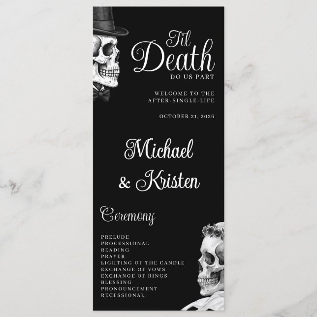 Programa Até que a Morte nos Separe Crânios Góticos Casamen (Frente)