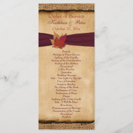 Programa Autumn Deixa FAUX Burlap Wedment Program - Vinho