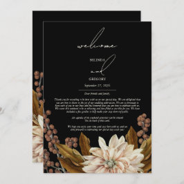 Programa Autumn Fall Floral Black Weding Itinerário
