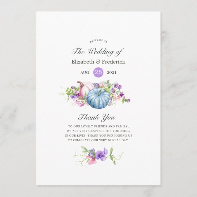 Programa Autumn - Fall Floral Wedding (Frente)