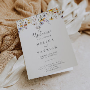 Programa Autumn Sunshine Elegant Wildflower Dobrado Wedding