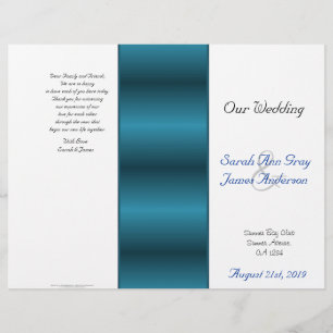 Programa azul e branco do casamento judaico