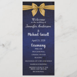 Programa Azul Escuro com Laço Dourado