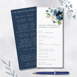 Programa Azul Marinho & Azul Poeirento Floral Elegante Aqua