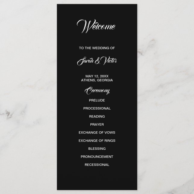 Programa Basic and Elegant double sided program card (Frente)