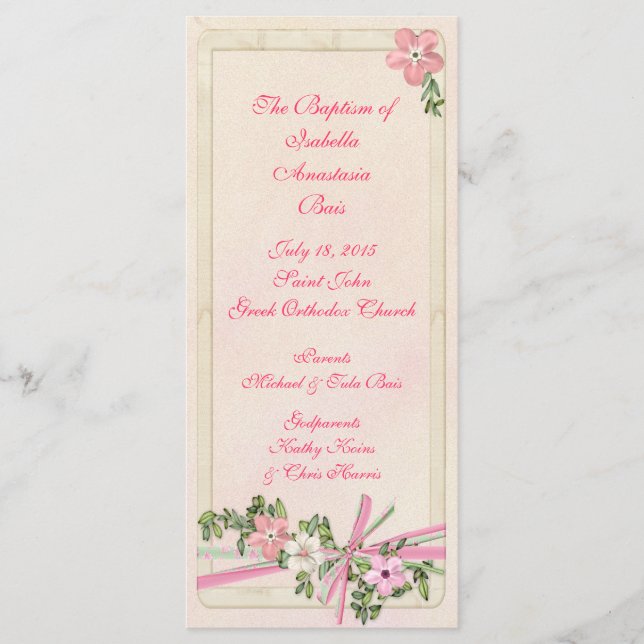 Programa Batismal Floral 1/5 (Frente)