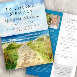 Programa Beach In Loving Memory Funeral Program