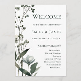 Programa Beige Neutral Floral Wedding