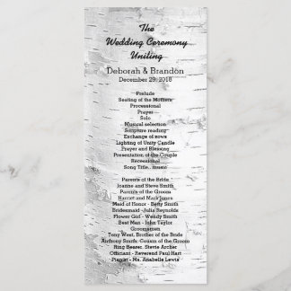 Programa Birch Tree Black and White Tall Weding Program