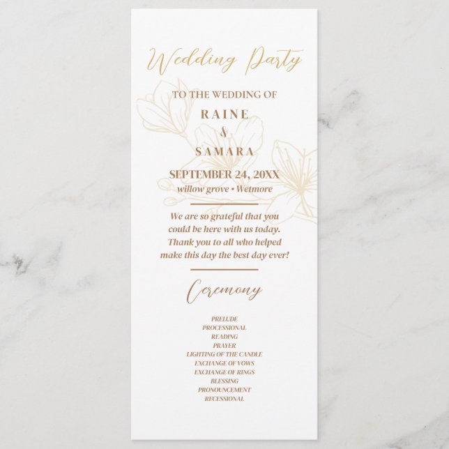 Programa Blooming with Love: Casamento de Script Minimalist (Frente)