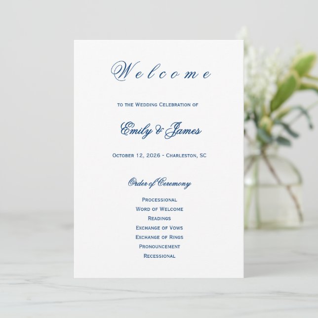 Programa Blue and White Wedding  (Em pé/Frente)