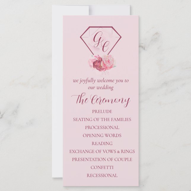 Programa Blush Pink & Crimson Red Weding (Frente)