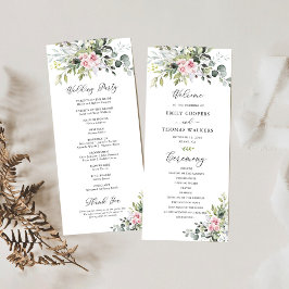 Programa Blush Pink Greenery Weding