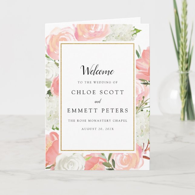 Programa Blush White Floral Booklet (Frente)
