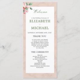 Programa Boas-vindas ao Casamento Chic Floral Moderno Elega