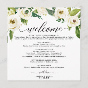 Programa Boas-vindas ao Casamento de Rosas Brancas
