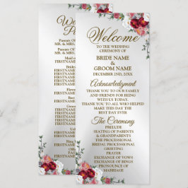 Programa Boas-vindas Boas-vindas Prata Floral Vermelha Colo