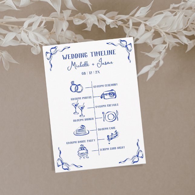 Programa Boas-vindas do Itinerário de Casamento Azul Desenh (Criador carregado)