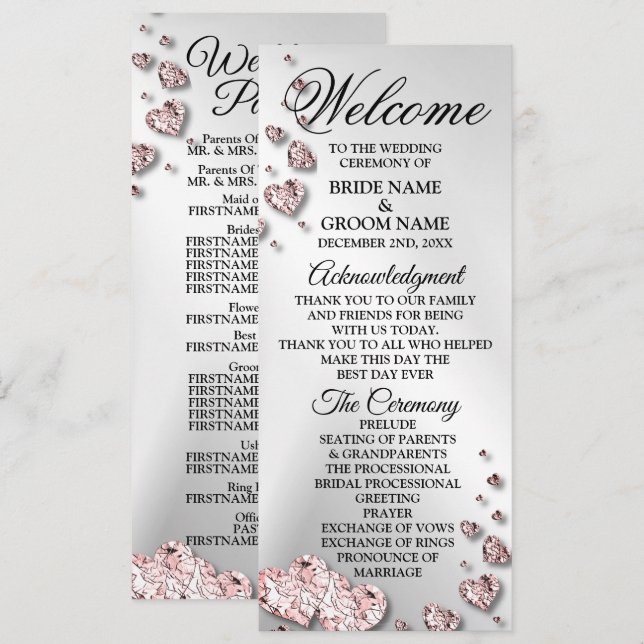 Programa Boas-vindas, Pêssego Rosa, Corações Brilhantes Geo (Frente/Verso)