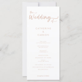 Programa Boho Beige Blush Trendy Wedding