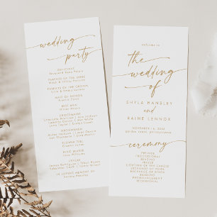 Programa Boho Chic Casamento Dourado e Comprimento de Chá B