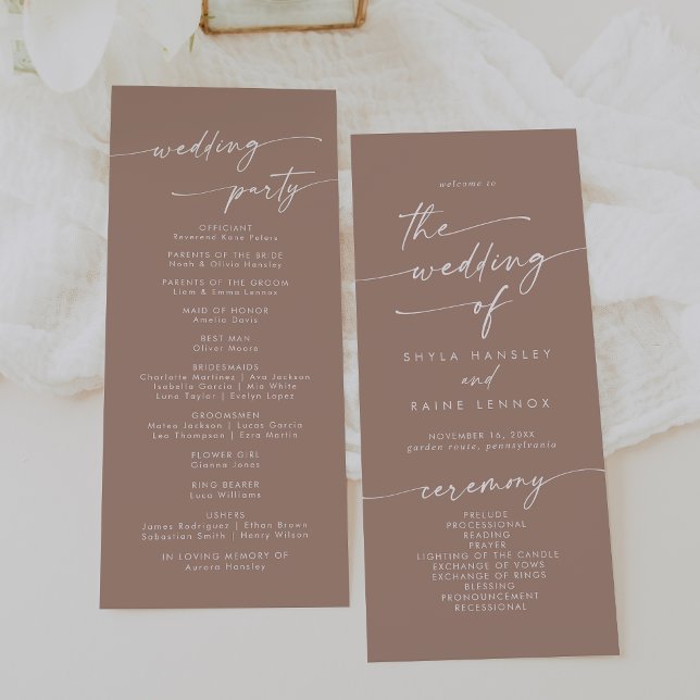 Programa Boho Chic Neutral Taupe Comprimento Casamento (Criador carregado)