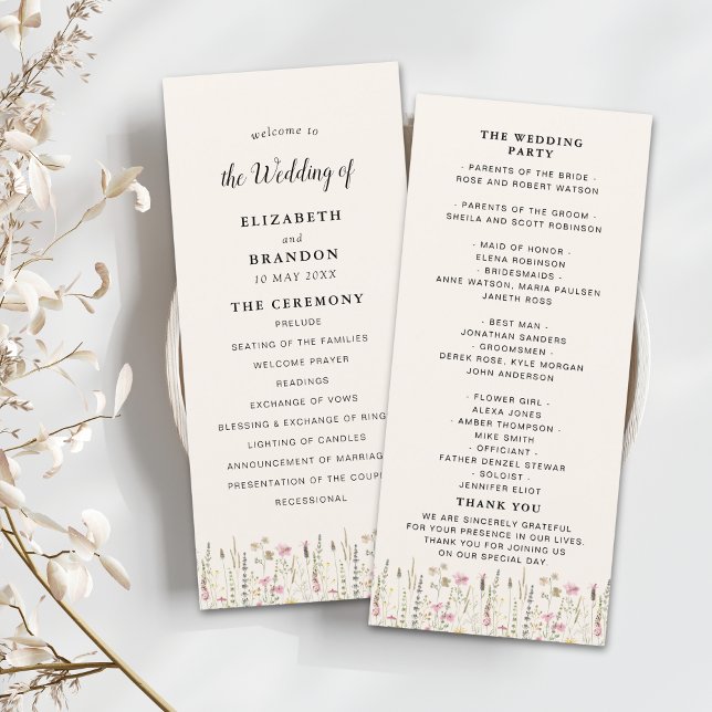 Programa Boho Chic Wedding with Beige Flowers (Criador carregado)